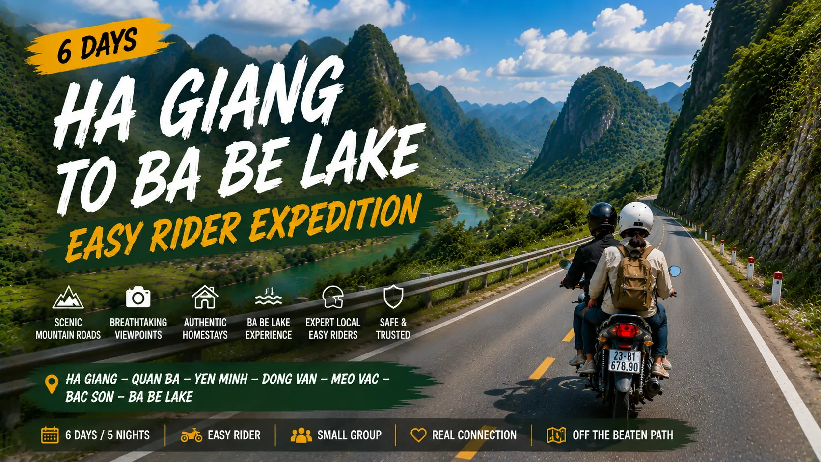 Ha Giang to Ba Be Lake — 6-Day Easy Rider Expedition
