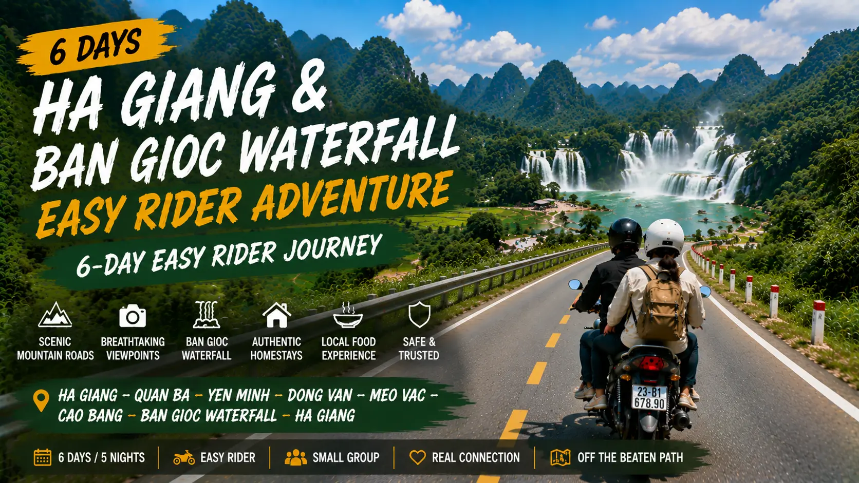 Ha Giang & Ban Gioc Waterfall — 6-Day Easy Rider Adventure